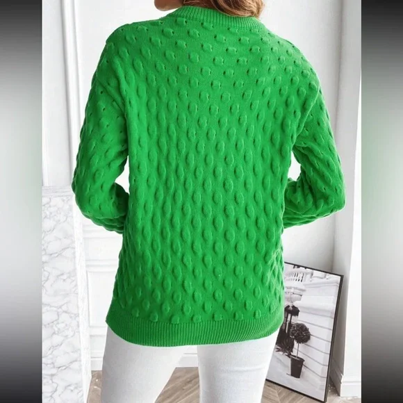 Luxe popcorn knit sweater top - Picture 3 of 16